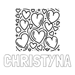 Online Created Coloring Page - CHRISTYNA Coloring Page and Free Printable Coloring Page of Hearts
