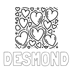 Online Created Coloring Page - DESMOND Coloring Page and Free Printable Coloring Page of Hearts