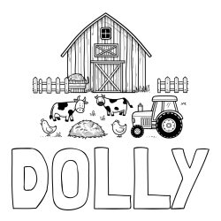 Online Created Coloring Page - DOLLY Coloring Page and Kids Farm Coloring Page