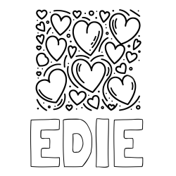 Online Created Coloring Page - EDIE Coloring Page and Free Printable Coloring Page of Hearts