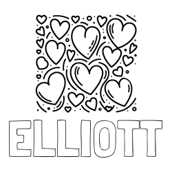 Online Created Coloring Page - ELLIOTT Coloring Page and Free Printable Coloring Page of Hearts