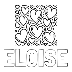 Online Created Coloring Page - ELOISE Coloring Page and Free Printable Coloring Page of Hearts