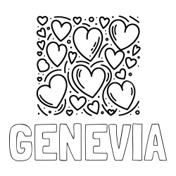 Online Created Coloring Page - GENEVIA Coloring Page and Free Printable Coloring Page of Hearts