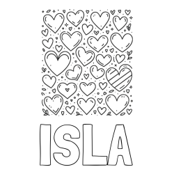 Online Created Coloring Page - ISLA Coloring Page and Children's Coloring Page of Many Hearts