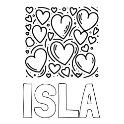 Online Created Coloring Page - ISLA Coloring Page and Free Printable Coloring Page of Hearts