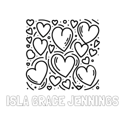 Online Created Coloring Page - ISLA GRACE JENNINGS Coloring Page and Free Printable Coloring Page of Hearts