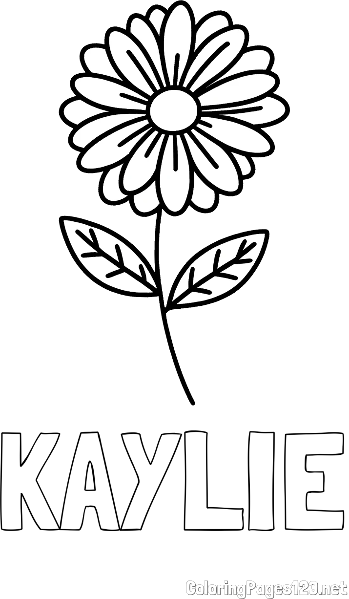 KAYLIE Coloring Page and Flower Coloring Page