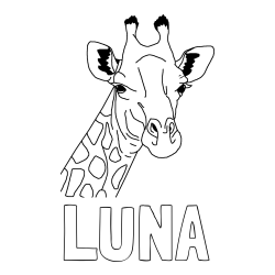 Online Created Coloring Page - LUNA Coloring Page and Beautiful Coloring Page of a Giraffe's Head