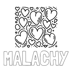 Online Created Coloring Page - MALACHY Coloring Page and Free Printable Coloring Page of Hearts