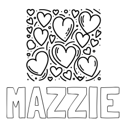 Online Created Coloring Page - MAZZIE Coloring Page and Free Printable Coloring Page of Hearts