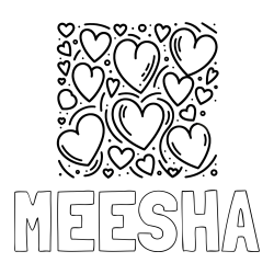 Online Created Coloring Page - MEESHA Coloring Page and Free Printable Coloring Page of Hearts
