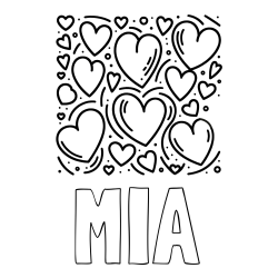 Online Created Coloring Page - MIA Coloring Page and Free Printable Coloring Page of Hearts