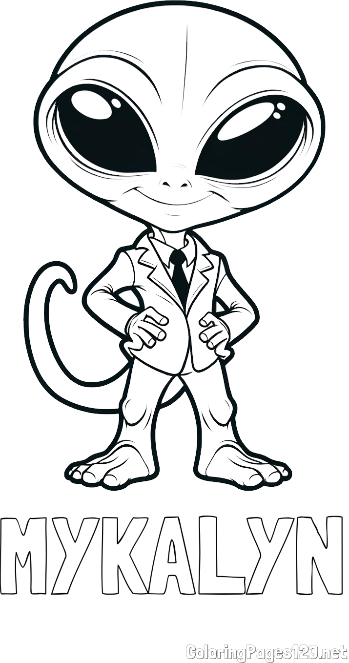 MYKALYN Coloring Page and Alien Coloring Page