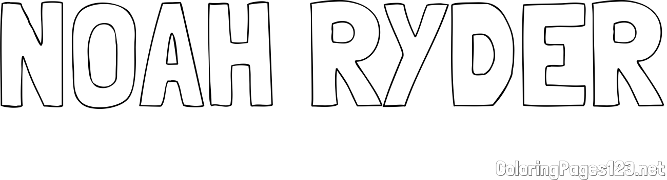 NOAH RYDER Coloring Page