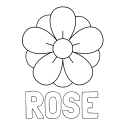 Online Created Coloring Page - ROSE Coloring Page and Flower Without Stem Coloring Page