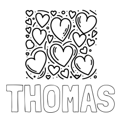 Online Created Coloring Page - THOMAS Coloring Page and Free Printable Coloring Page of Hearts