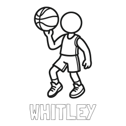 Online Created Coloring Page - WHITLEY Coloring Page and Children's Coloring Page of Basketball Player