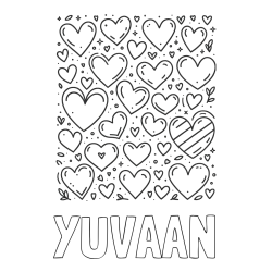 Online Created Coloring Page - YUVAAN Coloring Page and Children's Coloring Page of Many Hearts