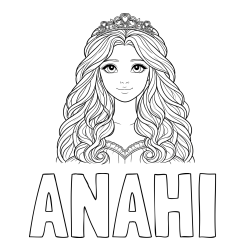 Online Created Coloring Page - ANAHI Coloring Page and Princess Coloring Page