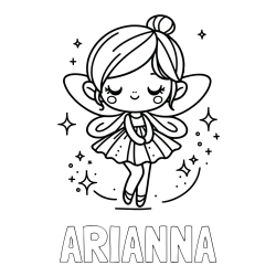 Online Created Coloring Page - ARIANNA Coloring Page and Children's Coloring Page of a Magical Fairy