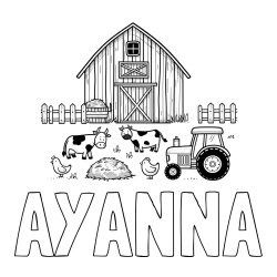 Online Created Coloring Page - AYANNA Coloring Page and Kids Farm Coloring Page