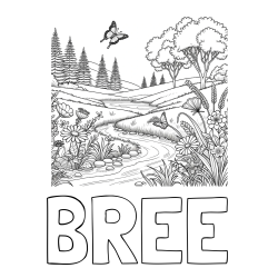 Online Created Coloring Page - BREE Coloring Page and Summer Nature Coloring Page