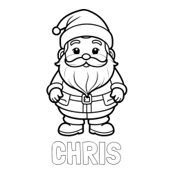 Online Created Coloring Page - CHRIS Coloring Page and Adorable Santa Claus Coloring Page