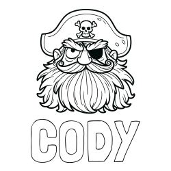 Online Created Coloring Page - CODY Coloring Page and Old Pirate Coloring Page for Kids