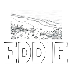 Online Created Coloring Page - EDDIE Coloring Page and Beautiful Seashore Coloring Page