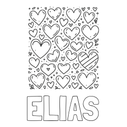 Online Created Coloring Page - ELIAS Coloring Page and Children's Coloring Page of Many Hearts