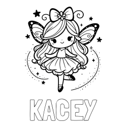 Online Created Coloring Page - KACEY Coloring Page and Cute Magical Fairy