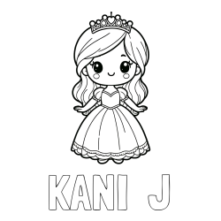 Online Created Coloring Page - KANI  J Coloring Page and Coloring Page of a Cute Princess