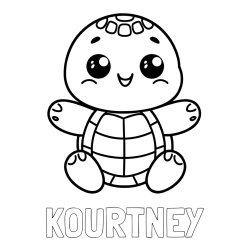 Online Created Coloring Page - KOURTNEY Coloring Page and Easy Coloring Page of Turtle