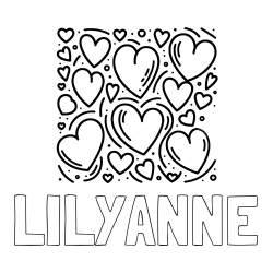 Online Created Coloring Page - LILYANNE Coloring Page and Free Printable Coloring Page of Hearts