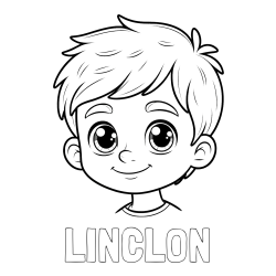 Online Created Coloring Page - LINCLON Coloring Page and Boy Face Coloring Page