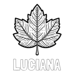 Online Created Coloring Page - LUCIANA Coloring Page and Autumn Leaf Coloring Page