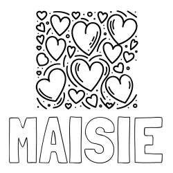 Online Created Coloring Page - MAISIE Coloring Page and Free Printable Coloring Page of Hearts