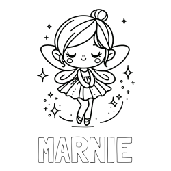 Online Created Coloring Page - MARNIE Coloring Page and Children's Coloring Page of a Magical Fairy