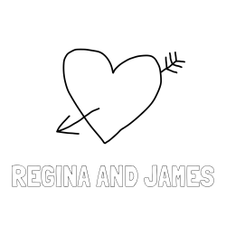 Online Created Coloring Page - REGINA AND JAMES Coloring Page and Heart Pierced by an Arrow Coloring Page