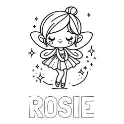 Online Created Coloring Page - ROSIE Coloring Page and Children's Coloring Page of a Magical Fairy