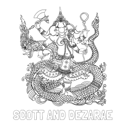 Online Created Coloring Page - SCOTT AND DEZARAE Coloring Page and Abstract Elephant and Dragon Coloring Page