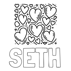 Online Created Coloring Page - SETH Coloring Page and Free Printable Coloring Page of Hearts