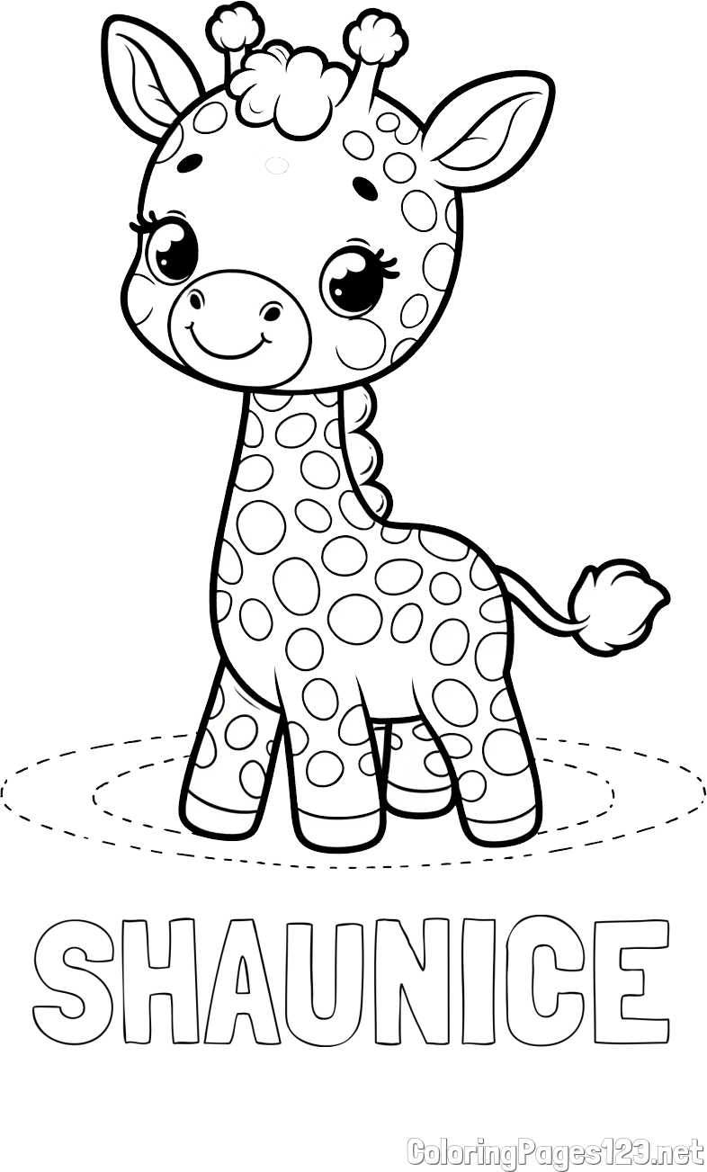 SHAUNICE Coloring Page and Playful Giraffe Coloring Page