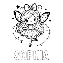 Online Created Coloring Page - SOPHIA Coloring Page and Cute Magical Fairy