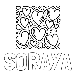 Online Created Coloring Page - SORAYA Coloring Page and Free Printable Coloring Page of Hearts