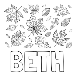 Online Created Coloring Page - BETH Coloring Page and Autumn Leaves Coloring Page