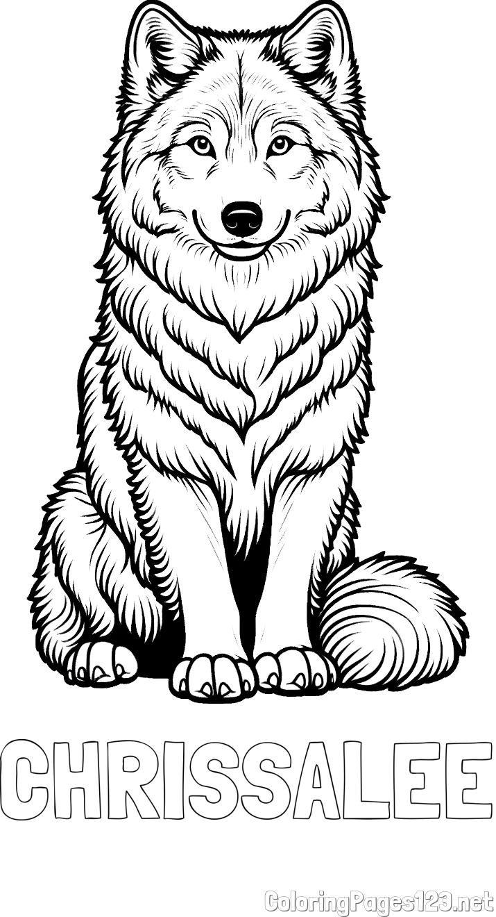 CHRISSALEE Coloring Page and Beautiful Wolf Coloring Page