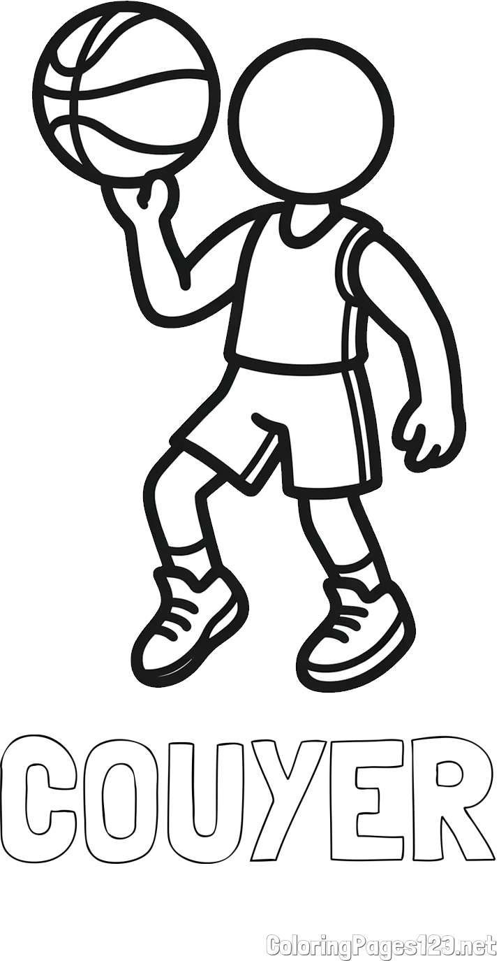COUYER Coloring Page and Children's Coloring Page of Basketball Player