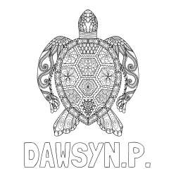 Online Created Coloring Page - DAWSYN.P. Coloring Page and Sea Turtle Mandala Coloring Page