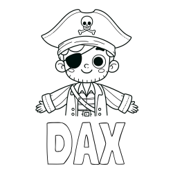 Online Created Coloring Page - DAX Coloring Page and Happy Pirate Coloring Page
